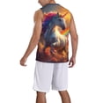 thumbnail image 2 of Pofeuu Rainbow Sunset Cloud White Horse Print Basketball Jersey, Shirts for Men Youth Basketball Jersey Crew Neck-Small, 2 of 6