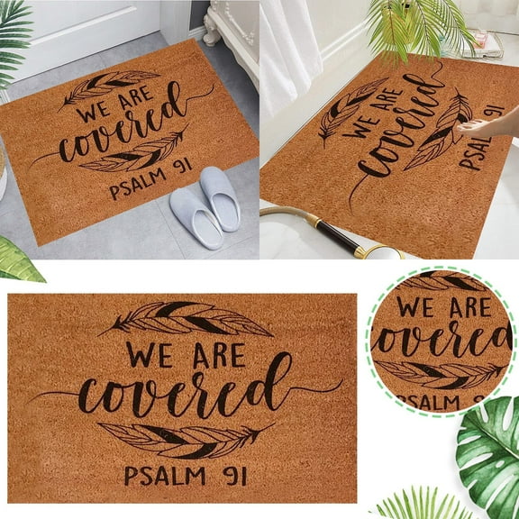 We Are Covered Psalms 91 Religious Doormat,1Pc Door Mat,Are Door Mats Outside Doormat Welcome Mats 91 We Psalms Home Decor