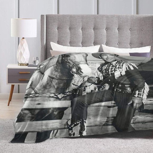Couvertures Douces pour Décoration de Chambre Roy Rogers & Gâchette Couverture en Micro-Polaire Ultra Douce 60x50 Pouces