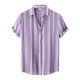 thumbnail image 3 of Men's Summer New Loose Print Short Sleeve Shirt Cardigan Beach Shirt M, 3 of 4