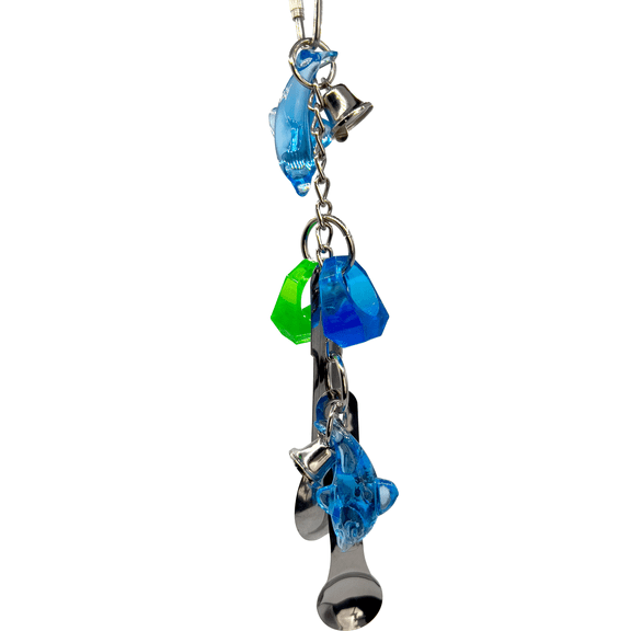 1035 Small Double Dolphin Spooner - Handcrafted Delightful Bird Cage Toy