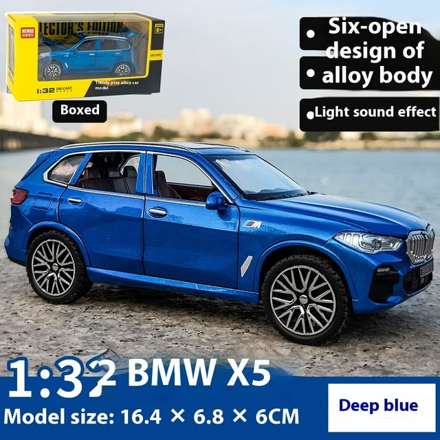 1:32 BMW X5 SUV Alloy Car Diecast Model Sound & Light Pull Back Toy Computer Desktop Ornaments Miniature Collectible Model Toy