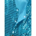 thumbnail image 5 of YONGHS Kids Boys Glittery Sequined Vest Top Waistcoat Costume for Choir Jazz Dance 7-15 Light Blue 7-8, 5 of 6