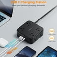 thumbnail image 4 of Protector contra sobretensiones Power Strip TESSAN de 10 pies con 8 tomas de corriente alterna y 3 USB, 4 of 6