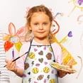 thumbnail image 3 of Colorful Softball and Fashion Icons Pattern Kids Aprons for Girls and Boys,Adjustable Neck Strap Toddler Aprons for Kids Cooking Baking, 3 of 7