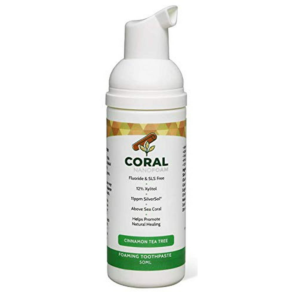 Coral Nano Silver Foaming Toothpaste, Natural Fluoride Free Toothpaste