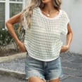 thumbnail image 6 of Stichou Womens Short Sleeve Sweater 2026 Spring Summer Round Neck Striped Pullover Cap Sleeve Knit Tank Tops Green XL, 6 of 6