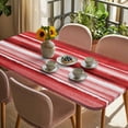 thumbnail image 3 of Red Ombre Table Cloths for 4 Foot Rectangle Tables, Modern Abstract Art Farmhouse Patio Waterproof Elastic Fitted Tablecloths, Washable Rectangular Table Cover for Camping, 3 of 8