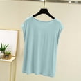 thumbnail image 6 of APEXFWDT Women's Modal Pajama Set Crew Neck Sleeveless Tank with Shorts Loose Casual Summer Loungewear Sleepwear,Light Blue, 6 of 7