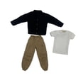 thumbnail image 4 of Figura de acción a escala 1:6 Ropa Chaqueta Pantalones Camiseta Trajes de pana Mini informal Negro, 4 of 9