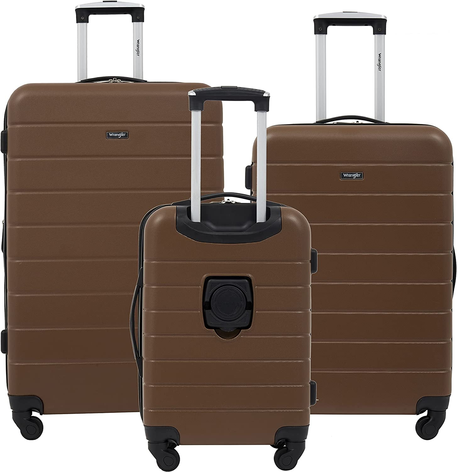 Wrangler Smart Luggage Set with Cup Holder and USB Port Burnt Orange  20-Inch Carry-On 