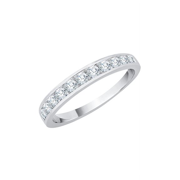 Diamond Wedding Band in Sterling Silver (1/2 cttw) (I-Color, SI3-I1 Clarity) (Size-7.5)