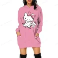 thumbnail image 2 of Sudadera con capucha estampada de HELLO KITTY para mujer, sudaderas casuales de manga larga, suéteres básicos sueltos de calle de otoño 2023, sudaderas con capucha, vestido, 2 of 5