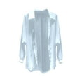 thumbnail image 4 of JIEYING Designer Sun Chiffon Blouse Summer Women Lightweight Sunscreen Shirt Long Sleeve Block, Blue S, 4 of 4