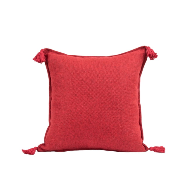 Cojín Decorativo Antonela Borlas Rojo