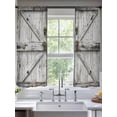 thumbnail image 2 of Vintage Gate Sheer Curtains 63 Inch Length 2 Panels Set Window Treatments, Farmhouse Wooden Grain Shabby Chic Door Rod Pocket Semi Curtains for Living Room/Bedroom/Kitchen Décor, 104"W x 63"L, 2 of 7