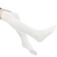 thumbnail image 4 of Girls Winter Cozy Cable Knit Long Socks Over The Knee High Boot Socks Warmers Stretchy Socks White 3 years, 4 of 5