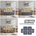 thumbnail image 6 of Jiueut Schnauzer Dog Paw Print Recliner Couch Covers, Soft Sofa Slipcover Breathable 2 Seat Reclining Chair Covers with Storage Pockets for Home Use, 6 of 7