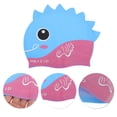 thumbnail image 3 of Gorro de Natación de Silicona de Cartoon de Peces Único 1 Pc Azul Cielo Rojo, 3 of 6