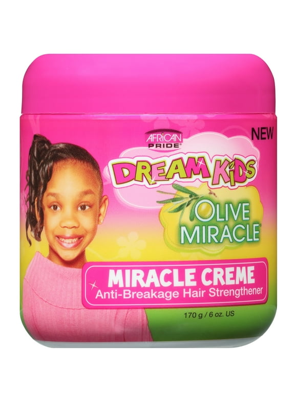 African Pride Dream Kids Olive Miracle Hair Creme 6 oz. Jar, Damaged, Moisturizing