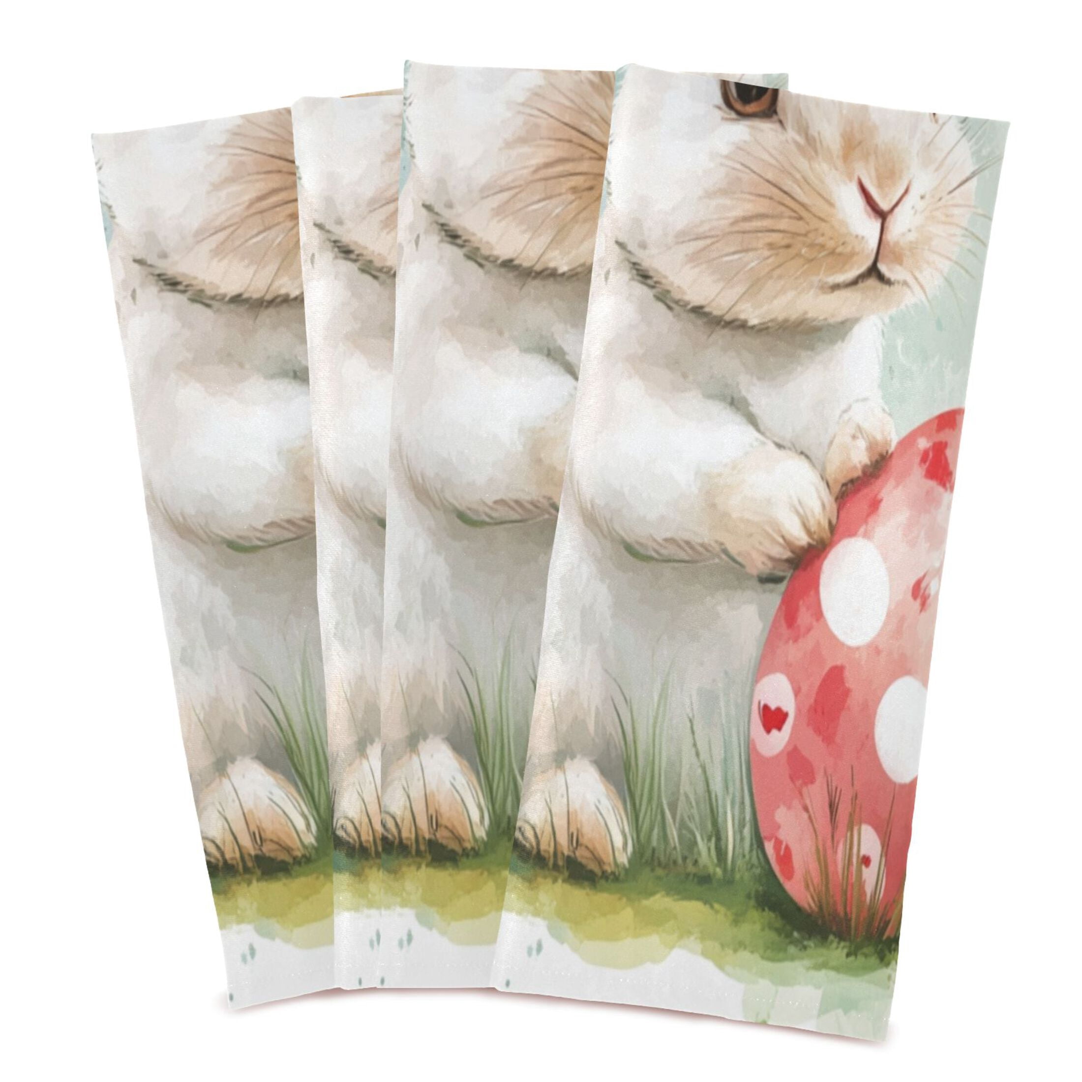 Kitchen Towel 28x18 Inches x6，Plate Towel, Decorative Towel, Napkin, Tea Towel Tea Towels For Kitchen Dish Cloths & Dish Towels Easter White Rabbit