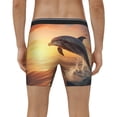 thumbnail image 4 of Salouo Sunset Dancing Dolphin A Pattern Men's Boxer Briefs, Soft & Breathable Underwear Elastic Waistband Briefs for Men,1-Pack, 4 of 7