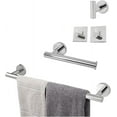 thumbnail image 1 of TocTen 5 PCS Bathroom Hardware Set SUS304 Stainless Steel-Towel Rack Set Include Lengthen Hand Towel Bar+Toilet Paper Holder+3 Robe Towel Hooks Bathroom Accessories Towel Bar Set(Polished Chrome,24IN), 1 of 7