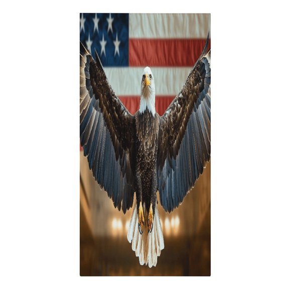RKSupls Patriotic Eagle Flag Wings Microfiber Beach Towel Absorbent Compact Towels for Swimming Pool Beach Travel Things for Vacation Essentials Adult Gift,61.4×30.3Inch