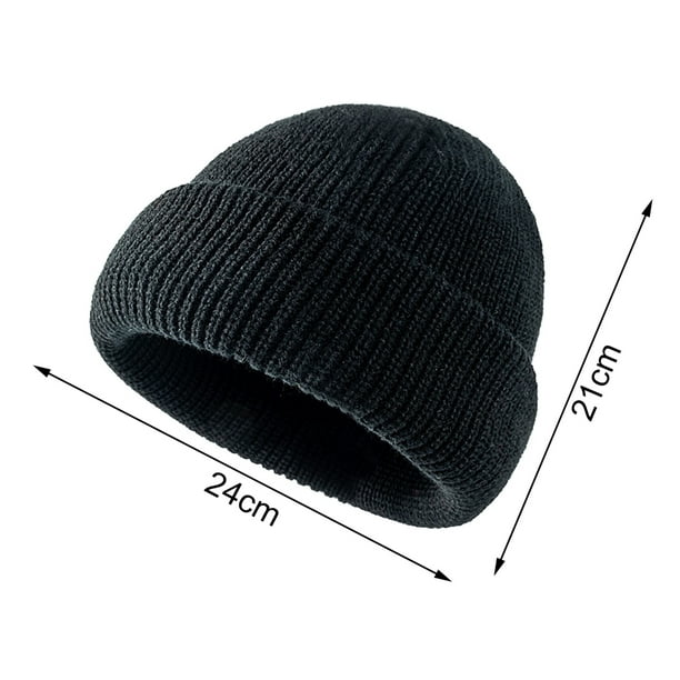 Winter Knitted Fishermen Beanie Hats for Men Merino Wool Short