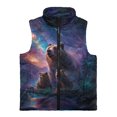 thumbnail image 4 of Xixirimido Bears Galaxy Pattern Boys Girls Fleece Vest Sleeveless Stand-up Collar Jacket with Pockets Full-Zip Fall Winter Warm Outerwear for 7-8Y, 4 of 6