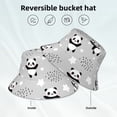 thumbnail image 5 of Gaeub PandasBetween Clouds and Stars Printed Double Sided Reflective Bucket Hat Foldable Sun Hat for Camping Hiking Fishing, 5 of 9