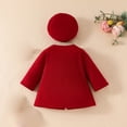 thumbnail image 5 of Zwiiyzr Toddler Girls Winter Long Sleeve Warm Pea Coat Jacket Solid Color Bow Tie for Babys Clothes Girl Dress Hat Suit Long Outerwear Red, 5 of 7