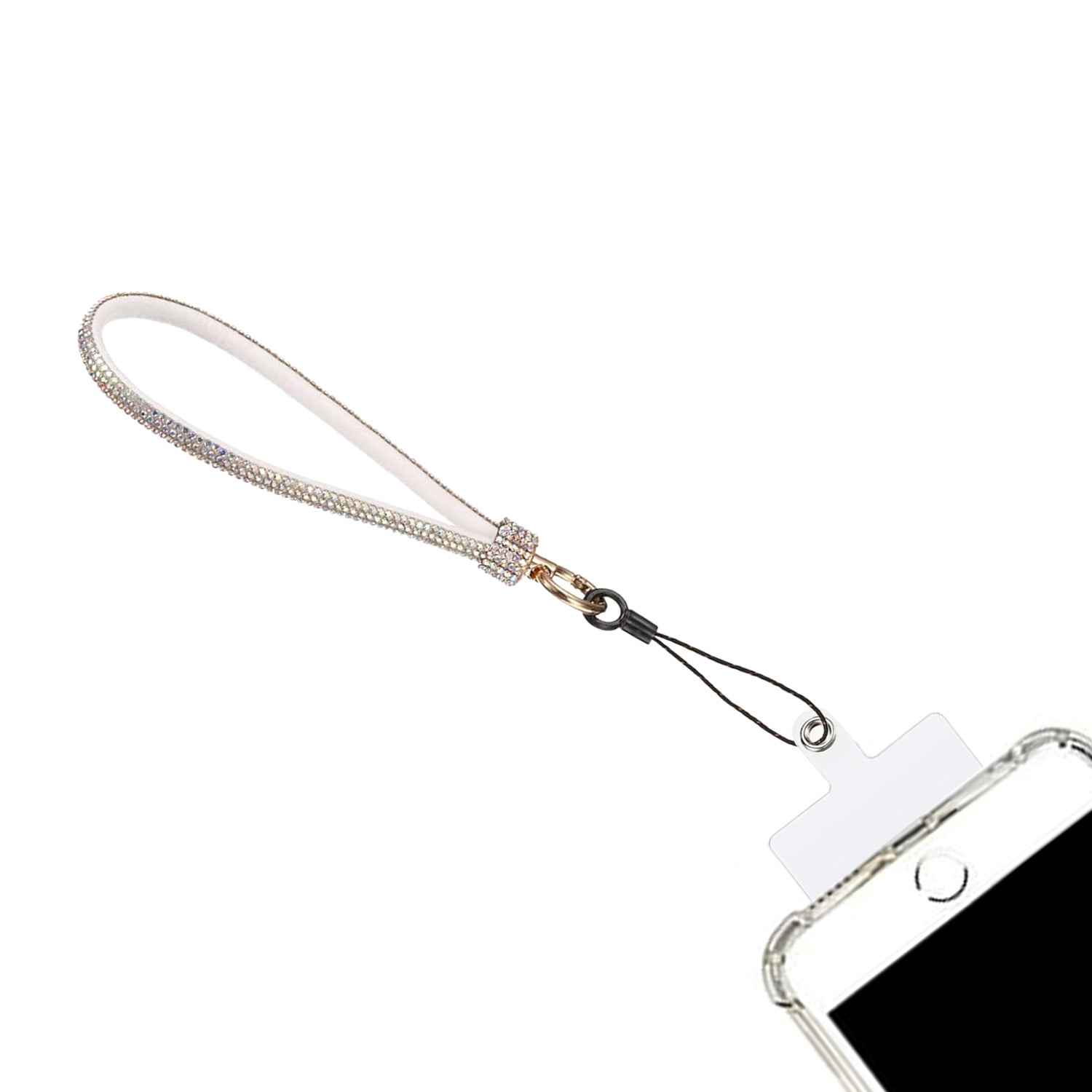 Elegant Diamond Beaded Wrist Strap for Phones - Silver