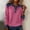 Hot Pink, variant on Women Shirts Casual Turtleneck Long Sleeve Ladies Tops Comfort Loose Fit Solid Color Basic Tshirts Womens Blouses
