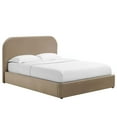 thumbnail image 5 of Keynote Performance Velvet Curved King Platform Bed in Taupe, 5 of 10