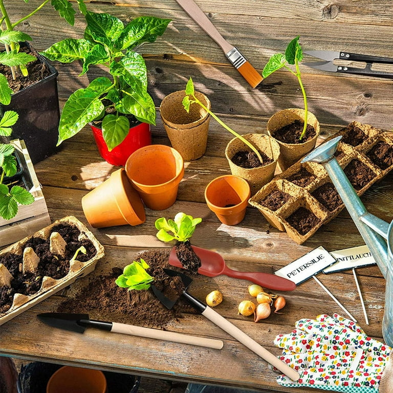 Atopoler 13pcs Succulent Plants Tools, Mini Garden Hand Tools Transplanting Tools Miniature Planting Gardening Tool Set for Indoor Miniature Fairy