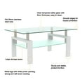 thumbnail image 6 of Aukfa Rectangle Tempered Glass Coffee Table Metal Tube Legs End Table for Living Room, Silver, 6 of 9