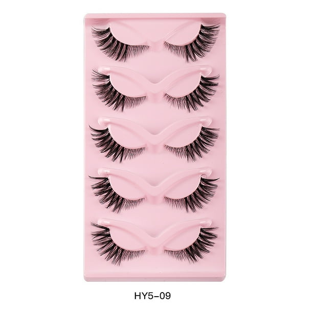 5 pares de pestañas postizas de aspecto natural para ojos Pestañas postizas