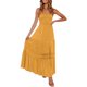 thumbnail image 1 of Vestido largo bohemio sin tirantes para mujer - Con adornos de encaje en los hombros, material de viscosa, corte A fluido, perfecto para la playa, bodas y vacaciones, 1 of 6