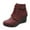 Claret, variant on 2024 Women's Wedges Ankle Boots Round Toe Wedge Plus-Size Solid Color Wedge And Fish Mouth Booster Platform Ankle Boots Black