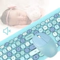 thumbnail image 2 of Keyboard Mouse Combo Typewriter Flexible Keys Office Full-Sized Keyboard, 2.4GHz Dropout-Free Connection and Optical Mouse for Windows,PC, Notebook, Laptop, LETTON V2030 (Blue), 2 of 9