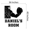thumbnail image 4 of Sports Personalized Wall Decals for Boys Bedroom - American Football Player Catching A Ball Player DIY & Creativity Custom Name Wall Sticker - Size: 36 In x 40 In, 4 of 4