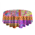 thumbnail image 5 of Pioneer Flower Floral Print Pattern Round Tablecloth 60"x60",Wrinkle Wipeable Table Cloth for Kitchen Dining Room Picnic Patio Party, 5 of 6