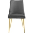 thumbnail image 5 of Contemporary Modern Urban Designer Dining Kitchen Room Side Dining Chair, Velvet Fabric Metal Steel, Grey Gray, 5 of 7