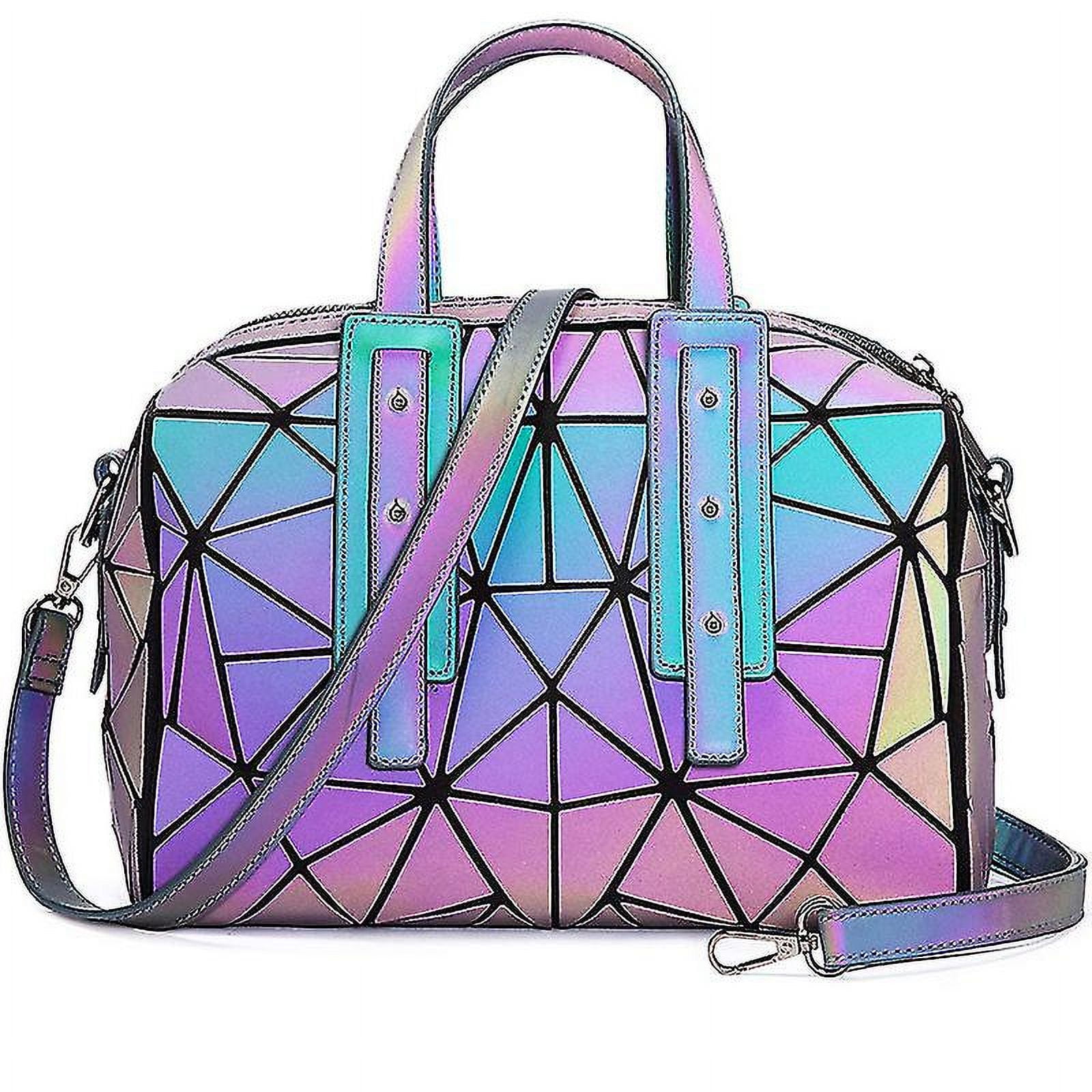 Geometric Holographic Luminous Reflective Women Handbag Shoulder
