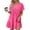 Hot Pink, variant on Diufon Summer Women's Mini Dresses V Neck Short Sleeve Pleated Dress Solid Color A-Line Dress