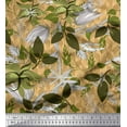 thumbnail image 1 of Soimoi Orange Cotton Duck Fabric Artistic Leaves Printed Craft Fabric by the Yard 42 Inch Wide, 1 of 1