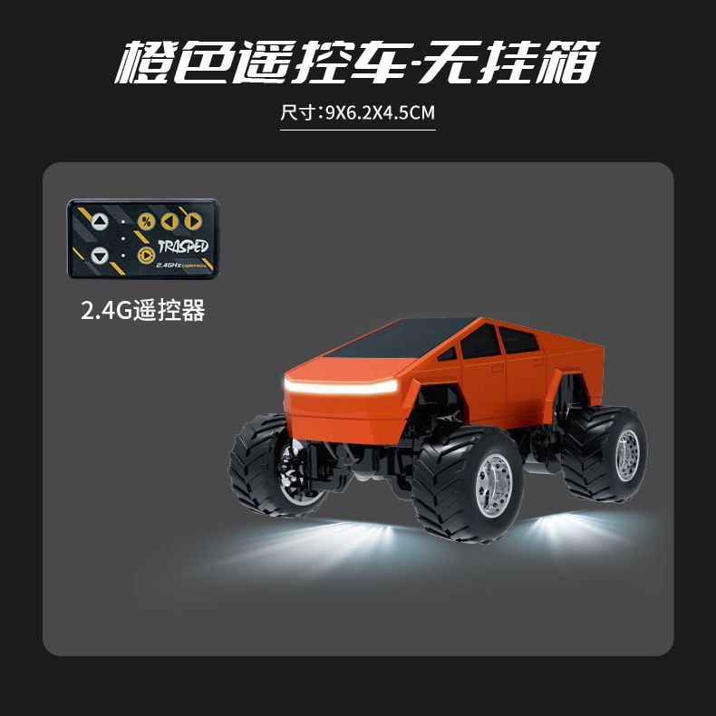 1/64 Scale Mini RC Car 2.4G Remote Control Racing Vehicle Alloy Body Desktop Off Road RC Truck With LED Lights Adjustable Speed Modes Portable Driving Model For Adults Hobbyists