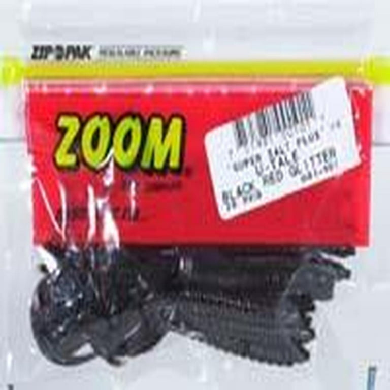 Zoom U-Tale Worm 6 3/4, Black & Red Glitter, 20pk, Soft Baits