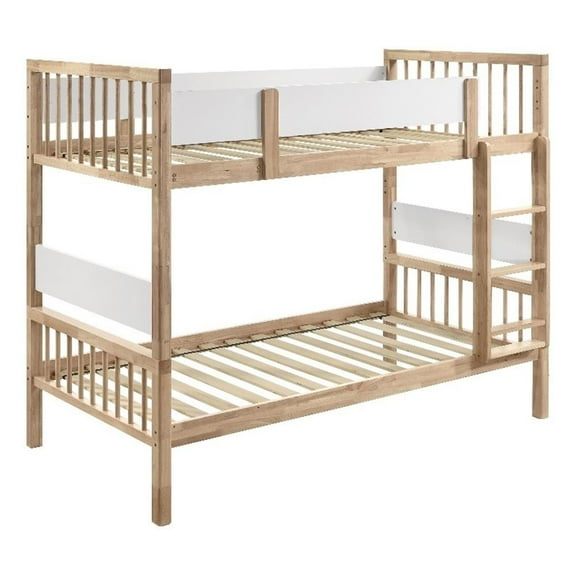 Dakota Wood Twin Over Twin Bunk Bed Natural